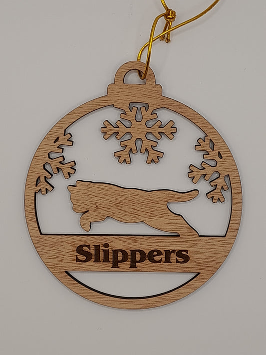 Personalised wooden cat Christmas decoration #7
