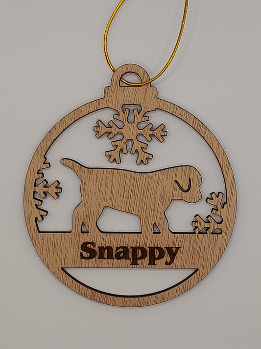Personalised wooden dog Christmas decoration #1
