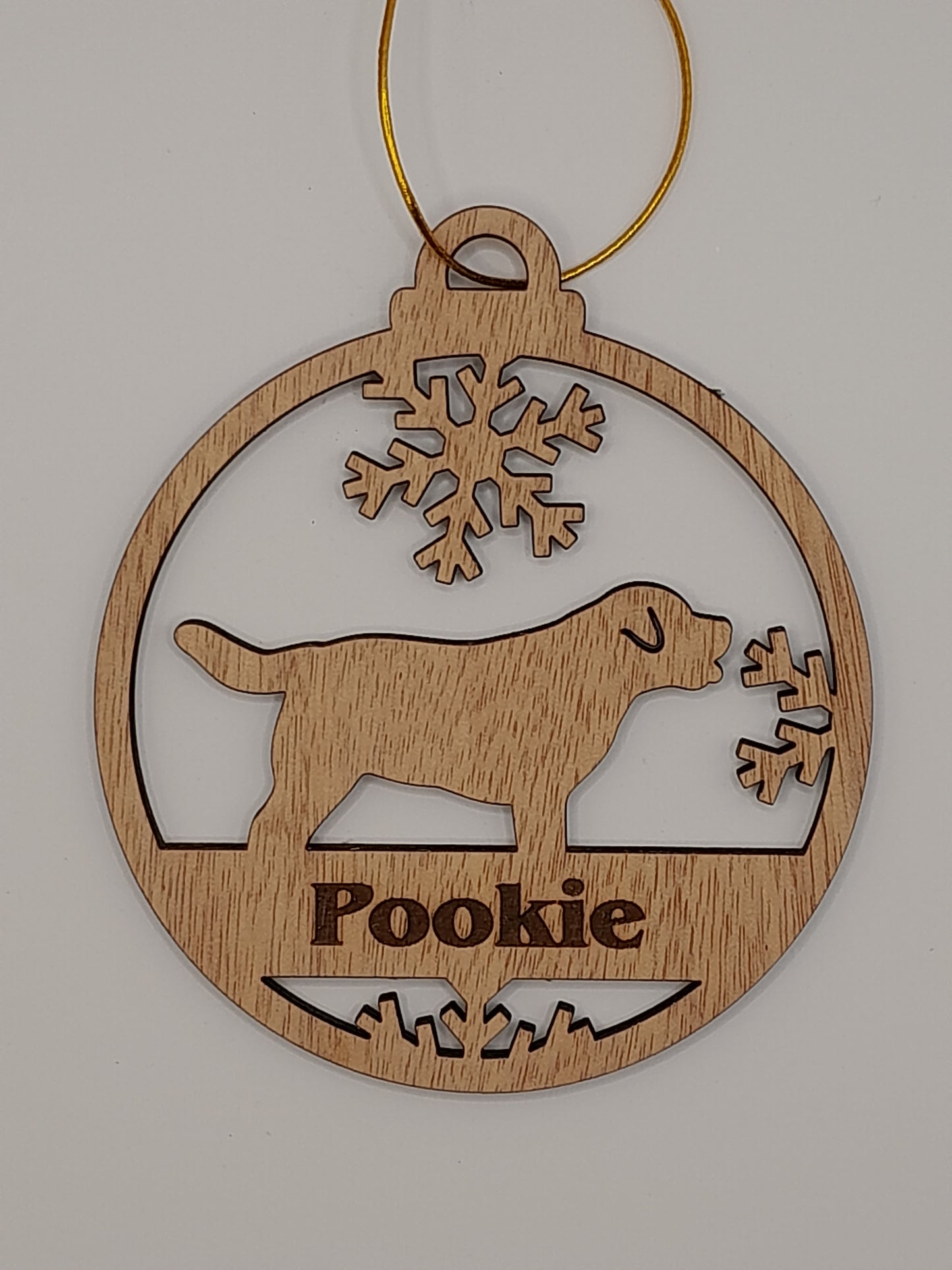 Personalised wooden dog Christmas decoration #3