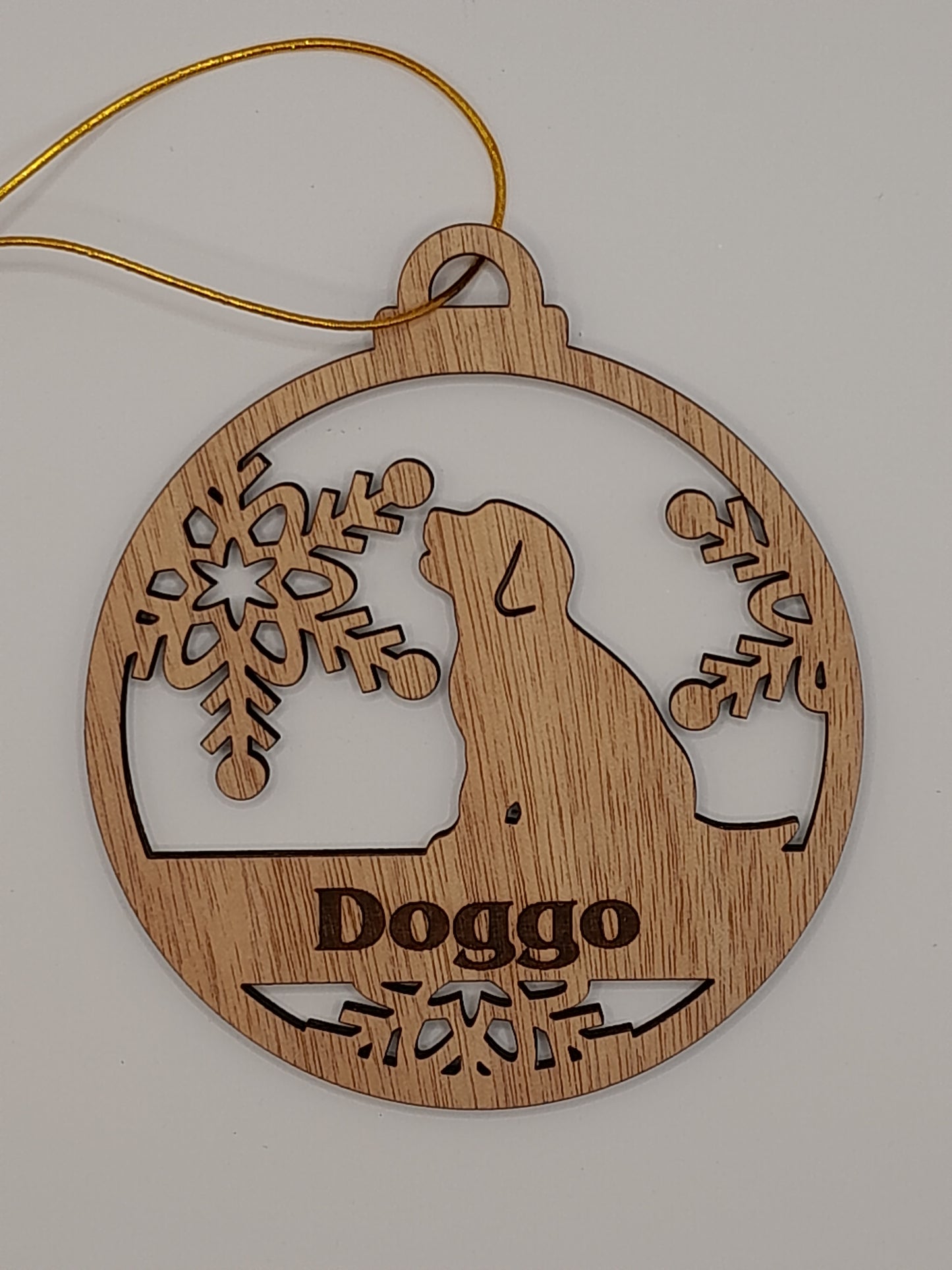 Personalised wooden dog Christmas decoration #4