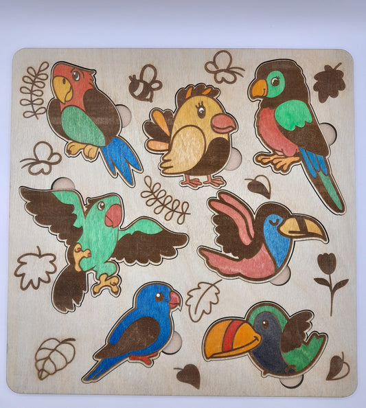 Wooden bird puzzle