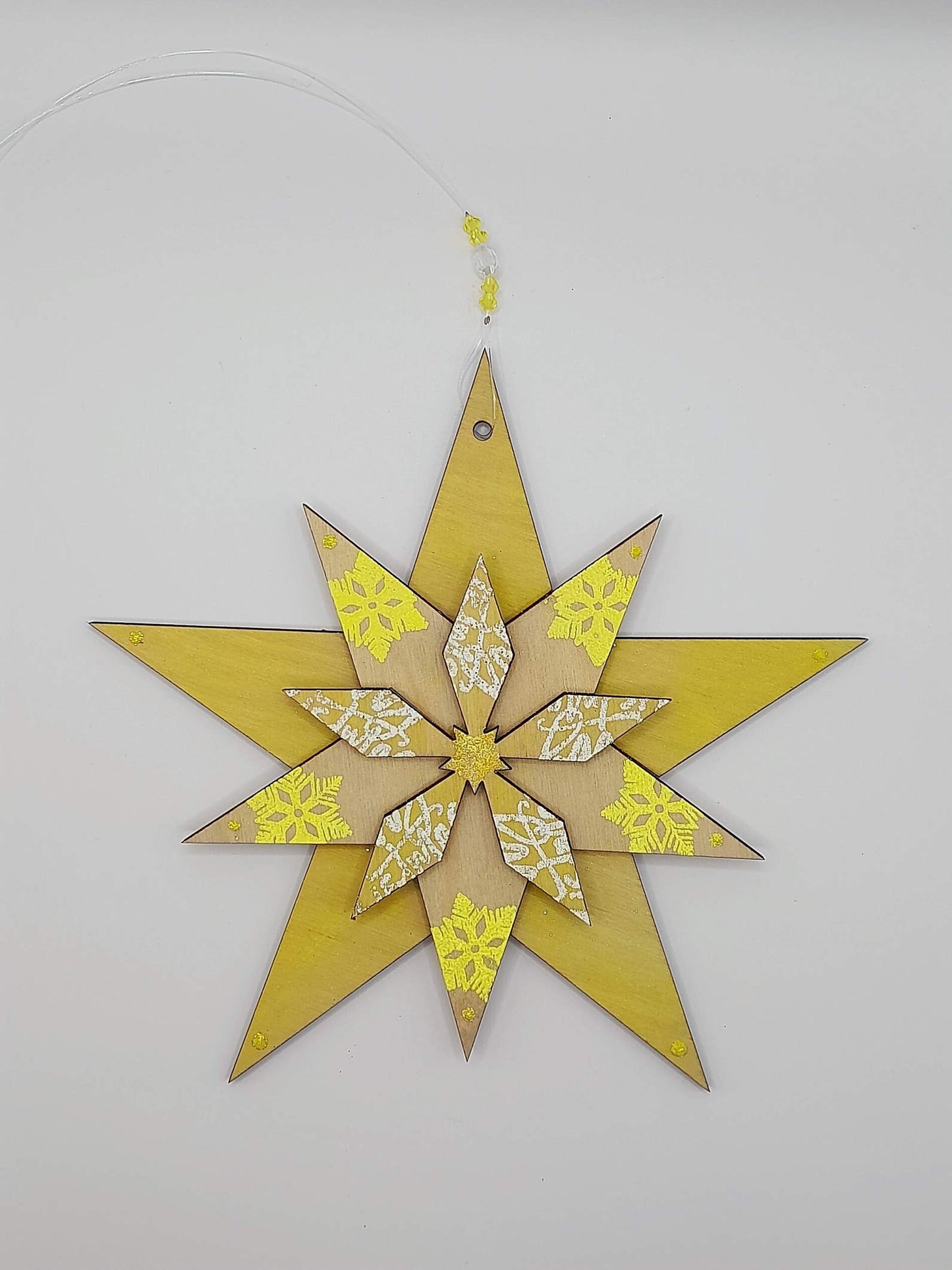 Hand made wooden star - lemon drop